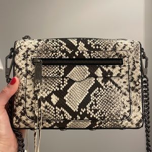 Rebecca Minkoff Avery Snake Print Embossed Leather Crossbody Bag NEW